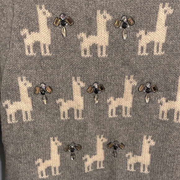 J. Crew Beaded Llama Wool Sweater - Picture 2 of 5